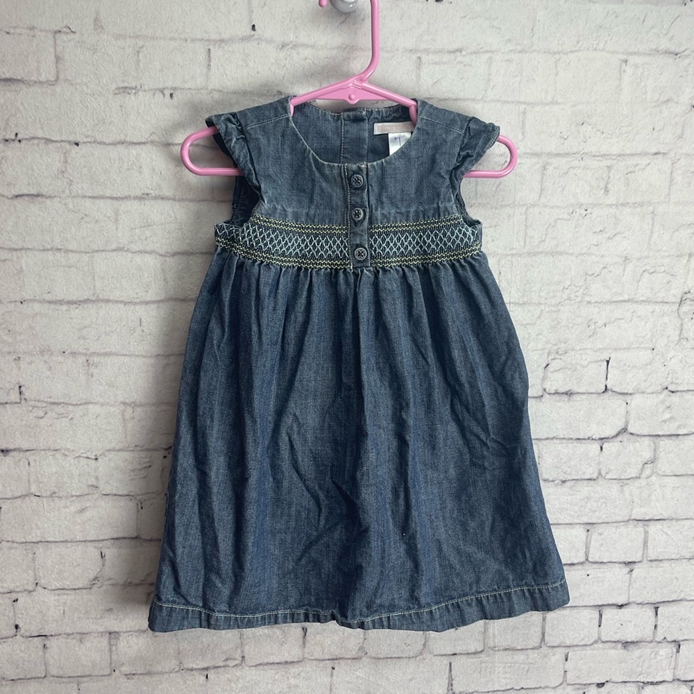 Janie and Jack denim dress with smocking size 18-24 months
